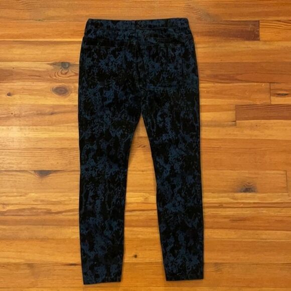 Free People Burnout Velvet Jeans Womens 27 Blue Black Winter Skinny - Picture 4 of 12